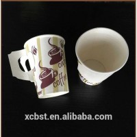 Factory direct sale single wall paper cup with handle, handle paper cup