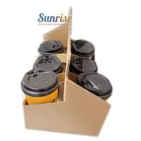 Eco-friendly food grade brown  kraft 6-cup holder