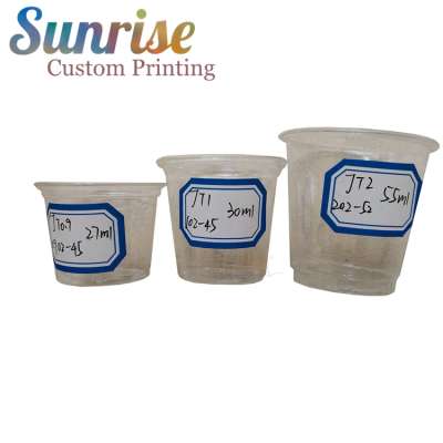 PET Disposable Logo Printed Plastics Cup Small Sauces Cup