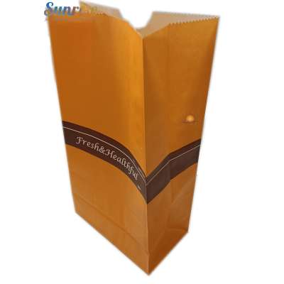 oil-proof paper Eco-friendly food grade orange  kraft paper bag