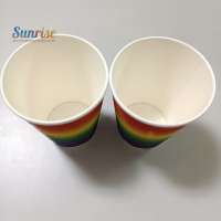 12oz rainbow color  PLA  ripple wall paper cup with customized