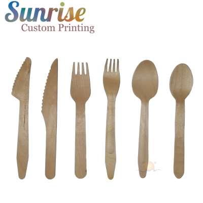 New products 2020 Eco-friendly Compostable and Biodegraable dinner set Wooden Fork Spoon Knife